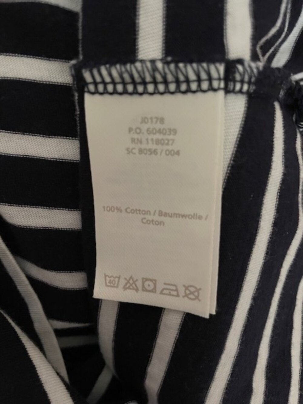 Boden Cotton Striped Short Sleeved T Shirt- size 2 - Picture 4 of 4